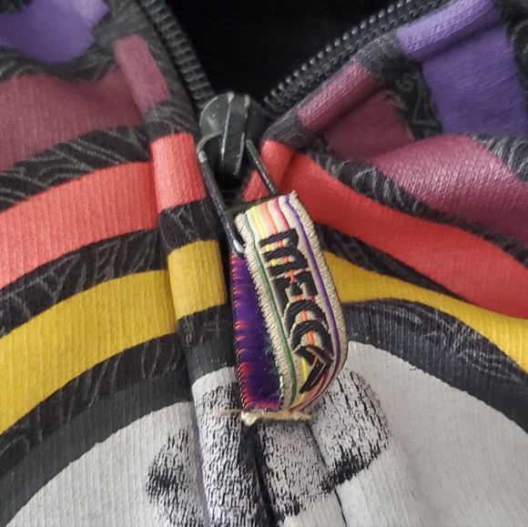 MECCA long sleeve zip-up dark gray hoodie with skull graphic XL - Picture 4 of 4